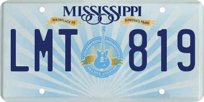 MS license plate LMT819
