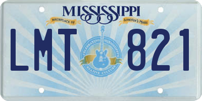 MS license plate LMT821