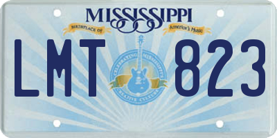 MS license plate LMT823