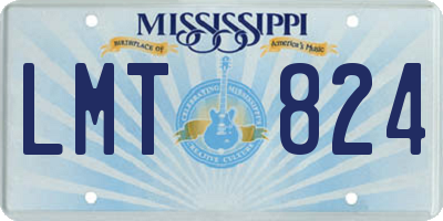 MS license plate LMT824