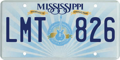 MS license plate LMT826