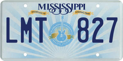 MS license plate LMT827