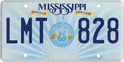 MS license plate LMT828