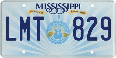 MS license plate LMT829