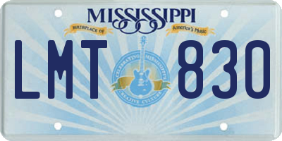 MS license plate LMT830
