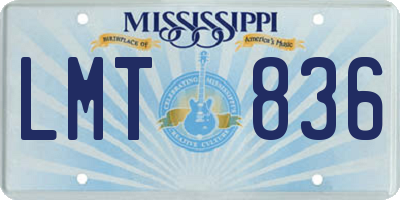 MS license plate LMT836