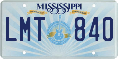 MS license plate LMT840