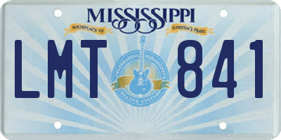 MS license plate LMT841