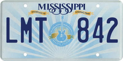 MS license plate LMT842