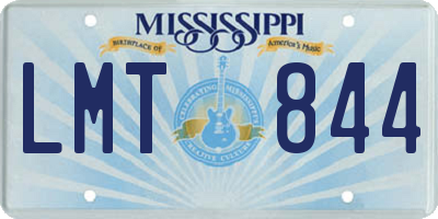 MS license plate LMT844