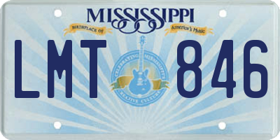 MS license plate LMT846