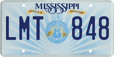 MS license plate LMT848