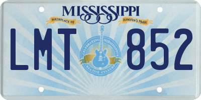 MS license plate LMT852