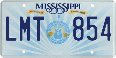 MS license plate LMT854