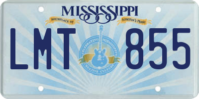 MS license plate LMT855