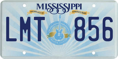 MS license plate LMT856