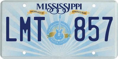 MS license plate LMT857