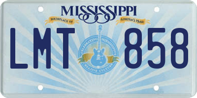 MS license plate LMT858