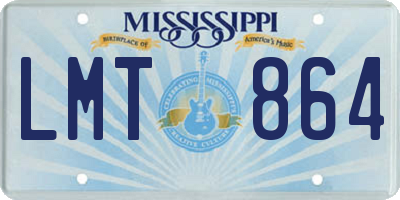 MS license plate LMT864