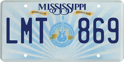 MS license plate LMT869