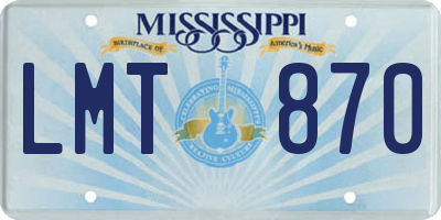 MS license plate LMT870
