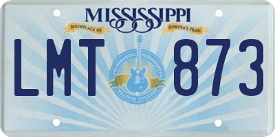 MS license plate LMT873