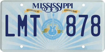 MS license plate LMT878