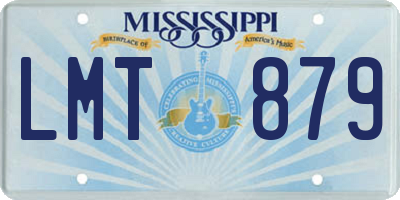 MS license plate LMT879