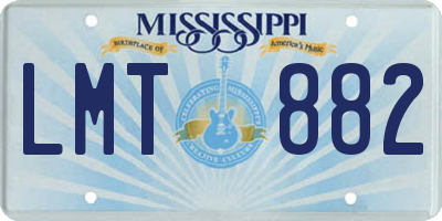 MS license plate LMT882