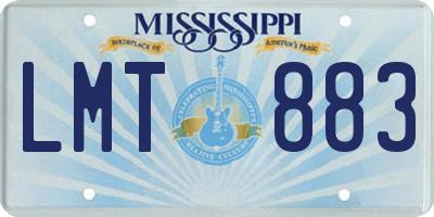 MS license plate LMT883