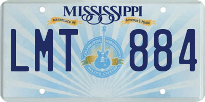 MS license plate LMT884