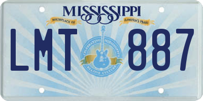 MS license plate LMT887