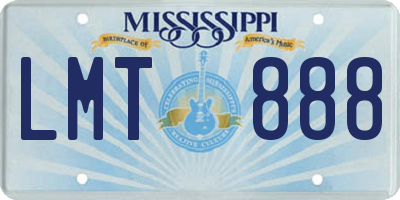 MS license plate LMT888