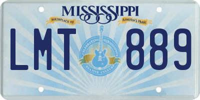 MS license plate LMT889