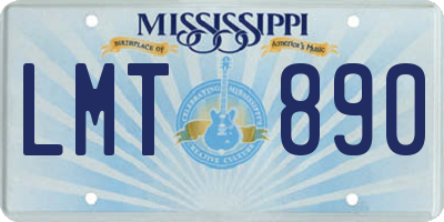 MS license plate LMT890