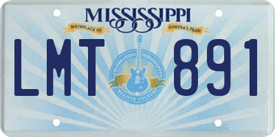 MS license plate LMT891