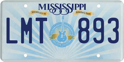 MS license plate LMT893