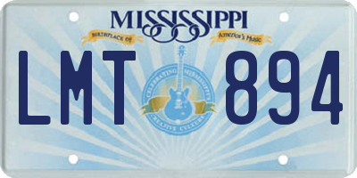 MS license plate LMT894