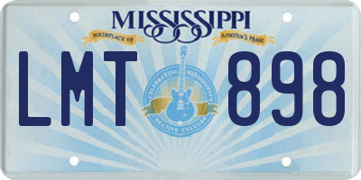 MS license plate LMT898
