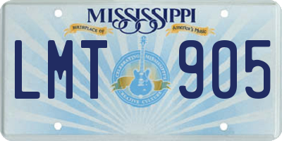 MS license plate LMT905