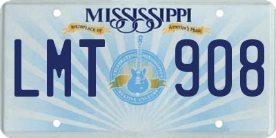MS license plate LMT908
