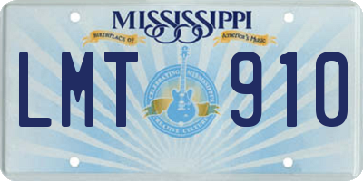 MS license plate LMT910
