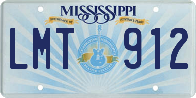 MS license plate LMT912