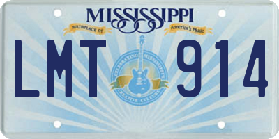 MS license plate LMT914