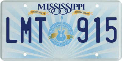MS license plate LMT915