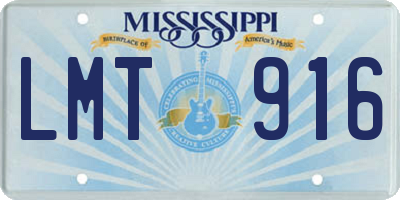 MS license plate LMT916