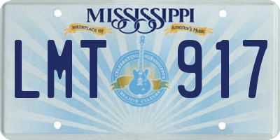MS license plate LMT917