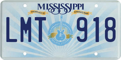 MS license plate LMT918
