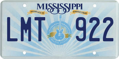 MS license plate LMT922