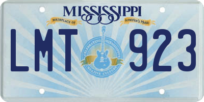 MS license plate LMT923